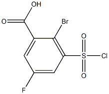 2-bromo-3-(chlorosulfonyl)-5-fluorobenzoic acid 结构式