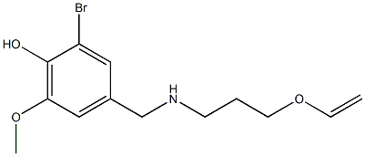 2-bromo-4-({[3-(ethenyloxy)propyl]amino}methyl)-6-methoxyphenol 结构式