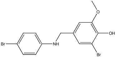 2-bromo-4-{[(4-bromophenyl)amino]methyl}-6-methoxyphenol 结构式