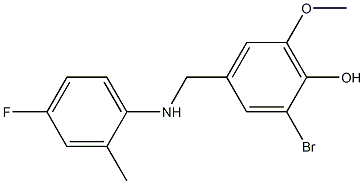 2-bromo-4-{[(4-fluoro-2-methylphenyl)amino]methyl}-6-methoxyphenol 结构式