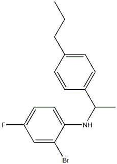 2-bromo-4-fluoro-N-[1-(4-propylphenyl)ethyl]aniline 结构式