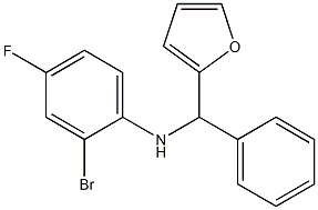 2-bromo-4-fluoro-N-[furan-2-yl(phenyl)methyl]aniline 结构式