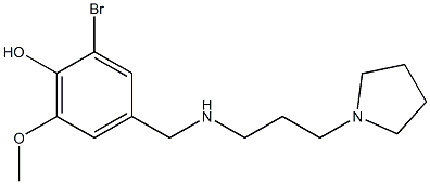 2-bromo-6-methoxy-4-({[3-(pyrrolidin-1-yl)propyl]amino}methyl)phenol 结构式