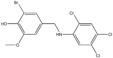 2-bromo-6-methoxy-4-{[(2,4,5-trichlorophenyl)amino]methyl}phenol 结构式