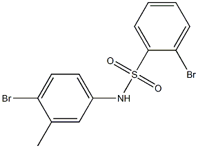 2-bromo-N-(4-bromo-3-methylphenyl)benzene-1-sulfonamide 结构式