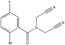 2-bromo-N,N-bis(cyanomethyl)-5-fluorobenzamide 结构式