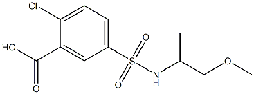 2-chloro-5-[(1-methoxypropan-2-yl)sulfamoyl]benzoic acid 结构式