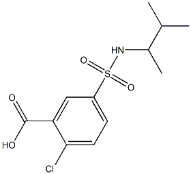 2-chloro-5-[(3-methylbutan-2-yl)sulfamoyl]benzoic acid 结构式