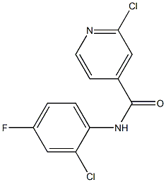 2-chloro-N-(2-chloro-4-fluorophenyl)pyridine-4-carboxamide 结构式