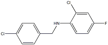 2-chloro-N-[(4-chlorophenyl)methyl]-4-fluoroaniline 结构式