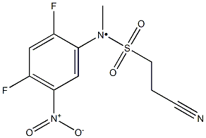 2-cyano-N-(2,4-difluoro-5-nitrophenyl)-N-methylethane-1-sulfonamido 结构式