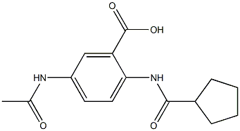 2-cyclopentaneamido-5-acetamidobenzoic acid 结构式