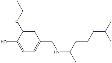2-ethoxy-4-{[(6-methylheptan-2-yl)amino]methyl}phenol 结构式