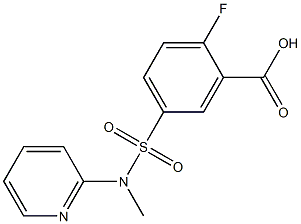 2-fluoro-5-[methyl(pyridin-2-yl)sulfamoyl]benzoic acid 结构式