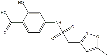 2-hydroxy-4-[(5-methyl-1,2-oxazol-3-yl)methanesulfonamido]benzoic acid 结构式