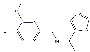 2-methoxy-4-({[1-(thiophen-2-yl)ethyl]amino}methyl)phenol 结构式