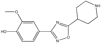 2-methoxy-4-[5-(piperidin-4-yl)-1,2,4-oxadiazol-3-yl]phenol 结构式