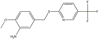 2-methoxy-5-({[5-(trifluoromethyl)pyridin-2-yl]sulfanyl}methyl)aniline 结构式