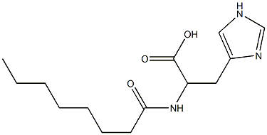3-(1H-imidazol-4-yl)-2-octanamidopropanoic acid 结构式