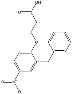 3-(2-benzyl-4-nitrophenoxy)propanoic acid 结构式