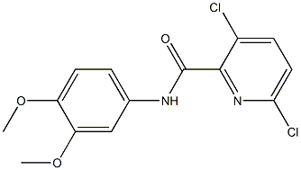 3,6-dichloro-N-(3,4-dimethoxyphenyl)pyridine-2-carboxamide 结构式