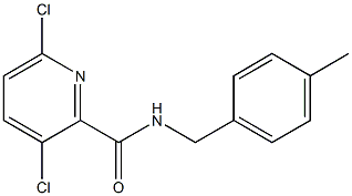 3,6-dichloro-N-[(4-methylphenyl)methyl]pyridine-2-carboxamide 结构式