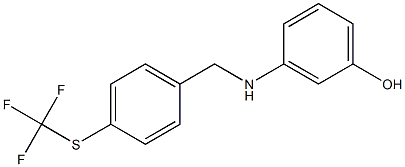 3-[({4-[(trifluoromethyl)sulfanyl]phenyl}methyl)amino]phenol 结构式