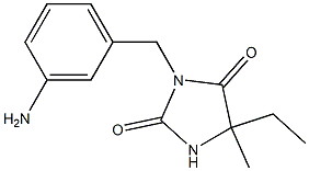 3-[(3-aminophenyl)methyl]-5-ethyl-5-methylimidazolidine-2,4-dione 结构式