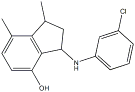 3-[(3-chlorophenyl)amino]-1,7-dimethyl-2,3-dihydro-1H-inden-4-ol 结构式