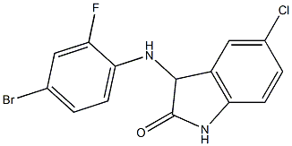 3-[(4-bromo-2-fluorophenyl)amino]-5-chloro-2,3-dihydro-1H-indol-2-one 结构式