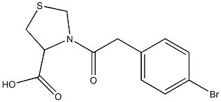 3-[(4-bromophenyl)acetyl]-1,3-thiazolidine-4-carboxylic acid 结构式