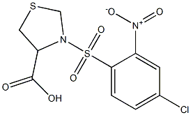 3-[(4-chloro-2-nitrobenzene)sulfonyl]-1,3-thiazolidine-4-carboxylic acid 结构式