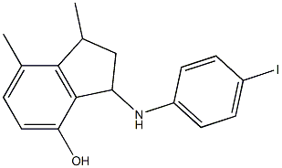 3-[(4-iodophenyl)amino]-1,7-dimethyl-2,3-dihydro-1H-inden-4-ol 结构式