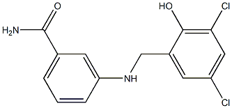 3-{[(3,5-dichloro-2-hydroxyphenyl)methyl]amino}benzamide 结构式