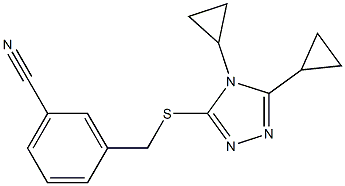 3-{[(4,5-dicyclopropyl-4H-1,2,4-triazol-3-yl)sulfanyl]methyl}benzonitrile 结构式