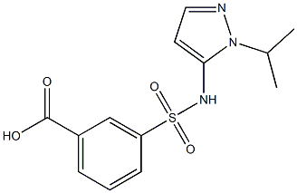 3-{[1-(propan-2-yl)-1H-pyrazol-5-yl]sulfamoyl}benzoic acid 结构式