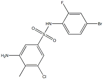 3-amino-N-(4-bromo-2-fluorophenyl)-5-chloro-4-methylbenzene-1-sulfonamide 结构式