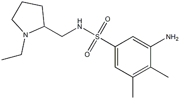 3-amino-N-[(1-ethylpyrrolidin-2-yl)methyl]-4,5-dimethylbenzene-1-sulfonamide 结构式