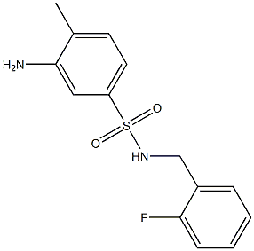 3-amino-N-[(2-fluorophenyl)methyl]-4-methylbenzene-1-sulfonamide 结构式