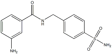 3-amino-N-[(4-sulfamoylphenyl)methyl]benzamide 结构式