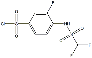 3-bromo-4-(difluoromethanesulfonamido)benzene-1-sulfonyl chloride 结构式