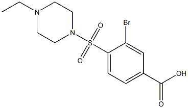 3-bromo-4-[(4-ethylpiperazine-1-)sulfonyl]benzoic acid 结构式