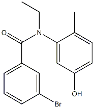 3-bromo-N-ethyl-N-(5-hydroxy-2-methylphenyl)benzamide 结构式