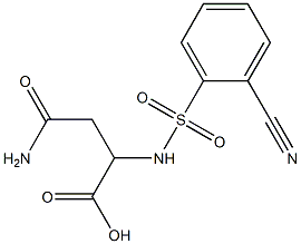 3-carbamoyl-2-[(2-cyanobenzene)sulfonamido]propanoic acid 结构式