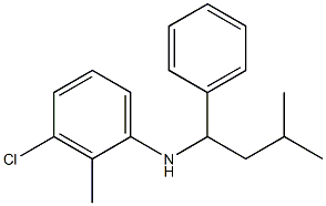 3-chloro-2-methyl-N-(3-methyl-1-phenylbutyl)aniline 结构式
