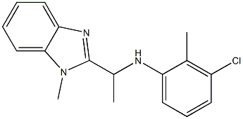 3-chloro-2-methyl-N-[1-(1-methyl-1H-1,3-benzodiazol-2-yl)ethyl]aniline 结构式