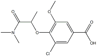 3-chloro-4-[1-(dimethylcarbamoyl)ethoxy]-5-methoxybenzoic acid 结构式