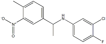 3-chloro-4-fluoro-N-[1-(4-methyl-3-nitrophenyl)ethyl]aniline 结构式