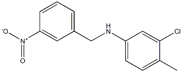 3-chloro-4-methyl-N-[(3-nitrophenyl)methyl]aniline 结构式