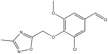 3-chloro-5-methoxy-4-[(3-methyl-1,2,4-oxadiazol-5-yl)methoxy]benzaldehyde 结构式